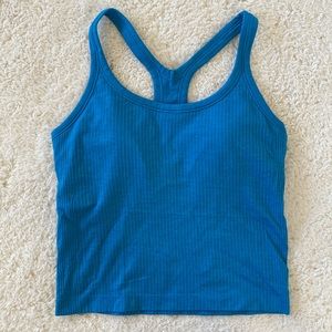 ❤️ Lululemon Ebb to Street Tank Cropped Turquoise Blue Size 6